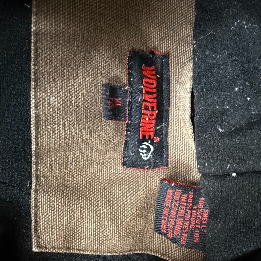 Wolverine Jacket Mens XL Brown Workwear Outdoors Utility Zip Hooded Distressed - Picture 2 of 7